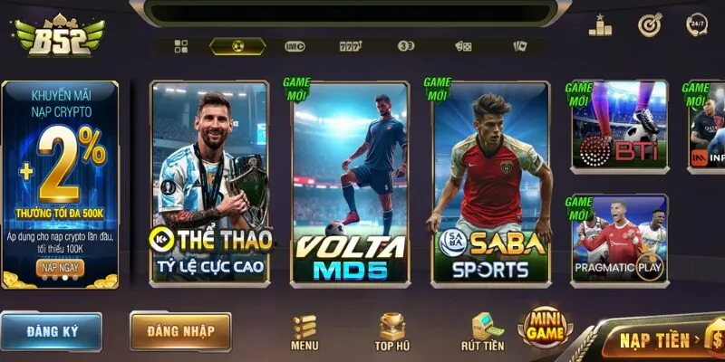 B52 cung cấp bảng kèo của hơn 1000 sự kiện thể thao 