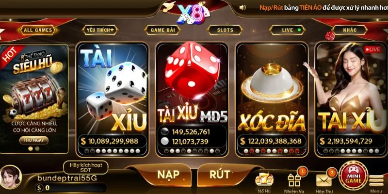 X8 nền tảng đổi thưởng được ưa chuộng 2026